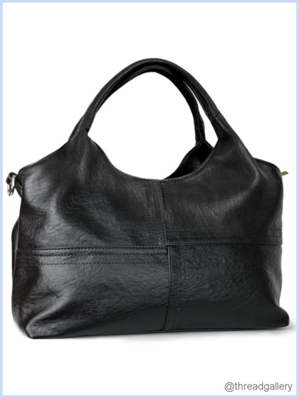 Vegan Leather Tote Hobo Satchel with Detachable Strap Two-Handle